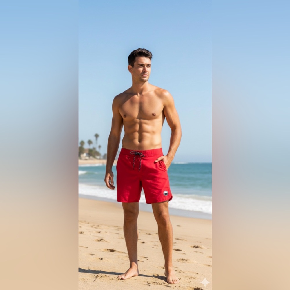 Hollister Bold Red Swim Shorts